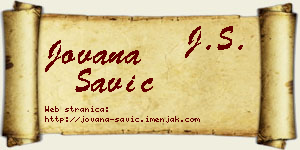 Jovana Savić vizit kartica